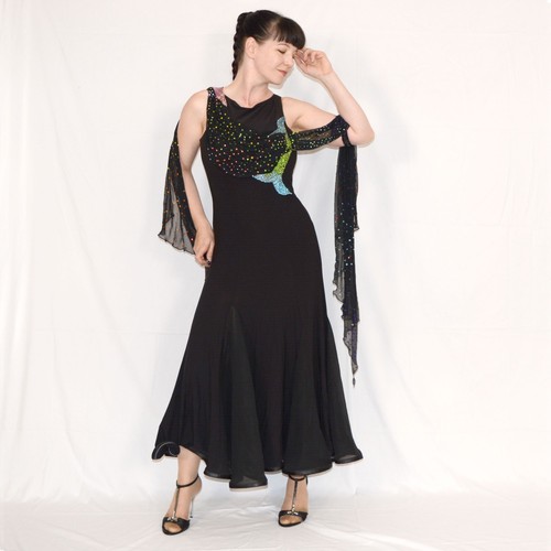 Lycra tanzkleid strass - lycra, s
